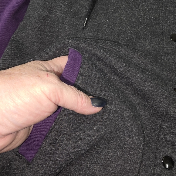 Supernatural Join the Hunt Varsity‎ Hoodie Jacket Large Gray Purple Winchester - Picture 4 of 9
